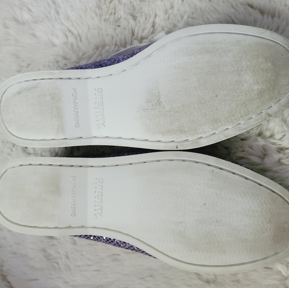 Sperry top-sider purple sparkle boat shoes sz 8.5. Excellent condition! - Picture 4 of 6